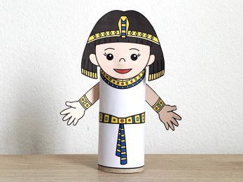cleopatra ancient Egypt toilet paper roll printable craft activity for kids