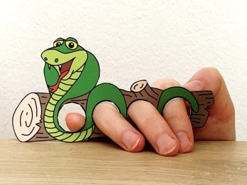 cobra snake finger puppet template printable Asian animal reptile craft activity for kids