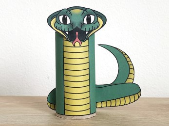 cobra snake toilet paper roll craft Asian animal printable decoration template for kids
