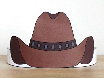 cowboy hat paper crown printable wild west craft activity for kids