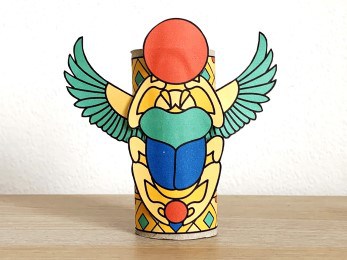 Egyptian scarab ancient Egypt toilet paper roll printable craft activity for kids