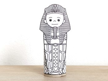 Sarcophagus toilet paper roll printable coloring craft - Happy Paper Time