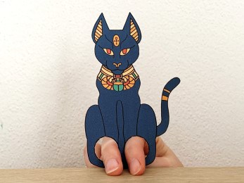 Egyptian cat finger puppet template printable ancient Egypt craft activity for kids