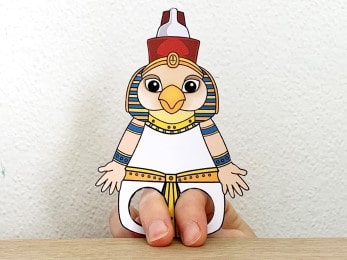 Horus finger puppet template printable ancient Egypt craft activity for kids