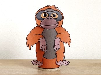 orangutan toilet paper roll craft Asian animal printable decoration template for kids