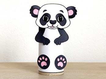 panda toilet paper roll craft Asian animal printable decoration template for kids