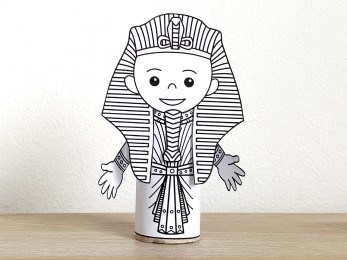 Sarcophagus toilet paper roll printable coloring craft - Happy Paper Time
