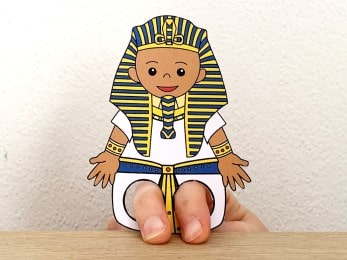 pharaoh finger puppet template printable ancient Egypt craft activity for kids