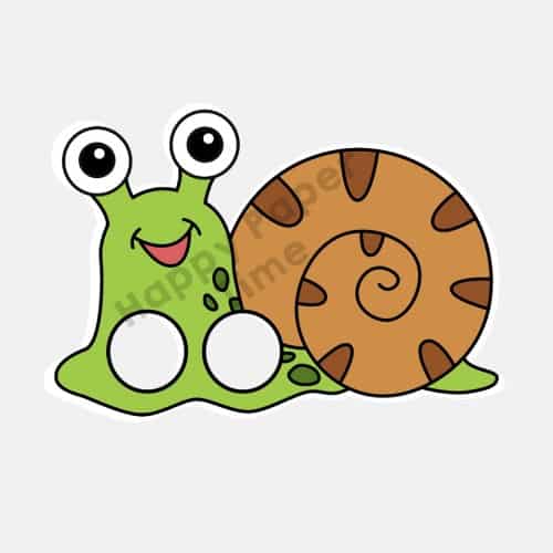 Snail finger puppet (colored) – Happy Paper Time