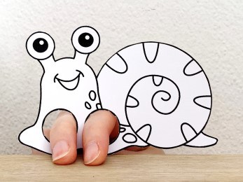 snail finger puppet template printable bug insect coloring craft activity for kids