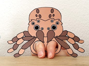 spider finger puppet template printable bug insect craft activity for kids