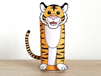 tiger toilet paper roll craft Asian animal printable decoration template for kids