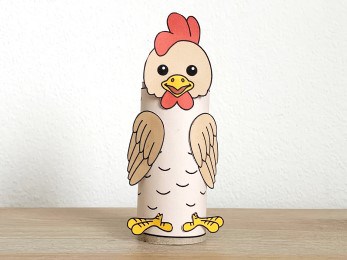 chicken toilet paper roll craft farm animal printable decoration template for kids