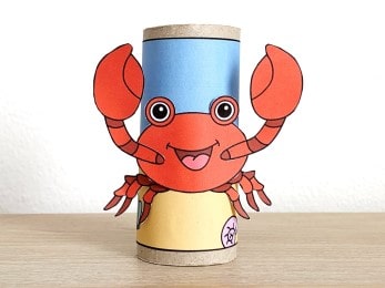 crab toilet paper roll craft ocean sea animal printable decoration template for kids