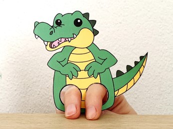 crocodile finger puppet template printable Australian animal craft activity for kids