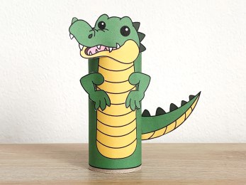 crocodile toilet paper roll craft Australian animal printable decoration template for kids