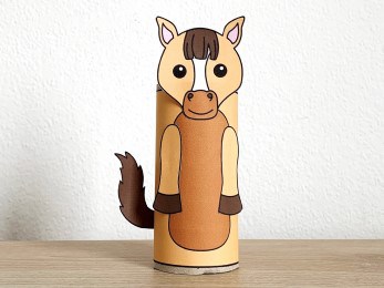 horse pony toilet paper roll craft farm animal printable decoration template for kids