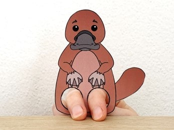 platypus finger puppet template printable Australian animal craft activity for kids