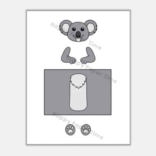 koala toilet paper roll craft Australian animal printable decoration template for kids