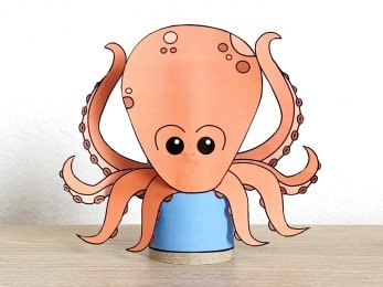 octopus toilet paper roll craft ocean sea animal printable decoration template for kids