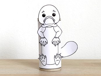 platypus toilet paper roll craft Australian animal printable coloring decoration template for kids