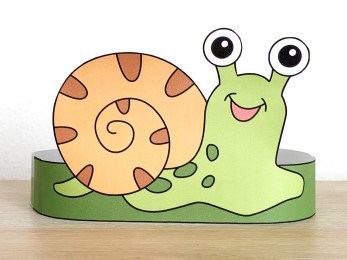 snail paper crown printable bug craft activity for kids