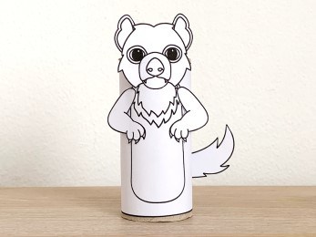 Tasmanian devil toilet paper roll craft Australian animal printable coloring decoration template for kids
