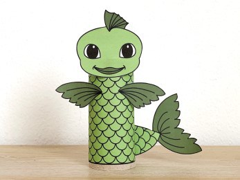 fish toilet paper roll craft ocean sea animal printable decoration template for kids