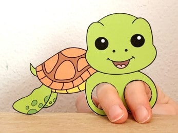 sea turtle finger puppet template printable ocean animal craft activity for kids