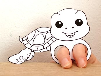 sea turtle finger puppet template printable ocean animal coloring craft activity for kids