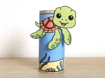 sea turtle toilet paper roll craft ocean sea animal printable decoration template for kids