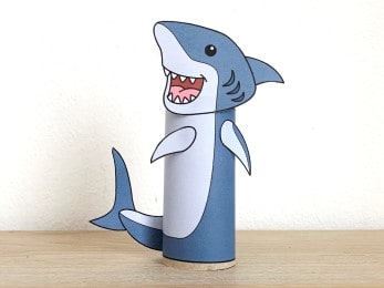 shark toilet paper roll craft ocean sea animal printable decoration template for kids