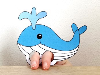 whale finger puppet template printable ocean animal craft activity for kids