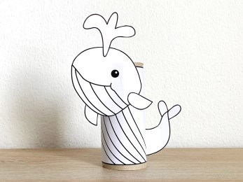 whale toilet paper roll craft ocean sea animal printable coloring decoration template for kids