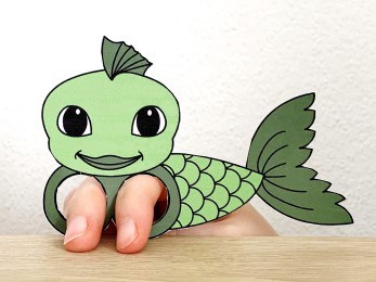 fish finger puppet template printable ocean animal craft activity for kids