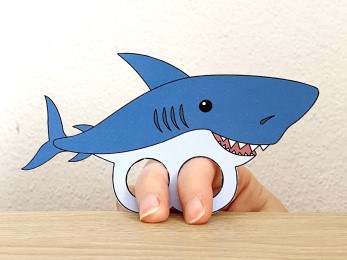 shark finger puppet template printable ocean animal craft activity for kids