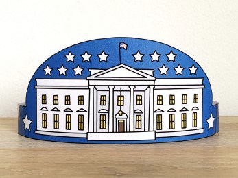 White House crown printable President's Day 4th of July patriotic template paper craft for kids
