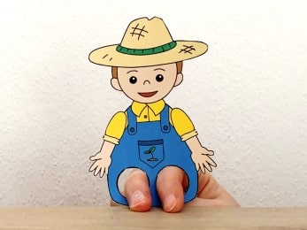 farmer finger puppet template printable career day craft activity for kids