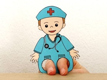 nurse finger puppet template printable career day craft activity for kids