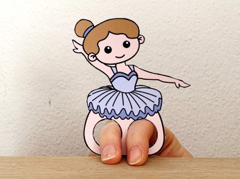 Ballet dancer finger puppet printable paper craft for kids