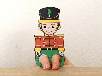 Nutcracker prince finger puppet printable Nutcracker paper craft for kids
