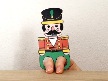 Nutcracker toy soldier finger puppet printable Nutcracker paper craft for kids