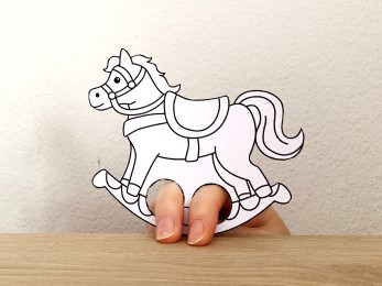 Toy horse finger puppet printable Nutcracker paper coloring craft for kids
