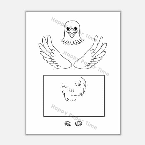 Eagle toilet paper printable coloring craft for kids