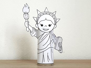 Statue of Liberty toilet paper printable coloring craft for kids