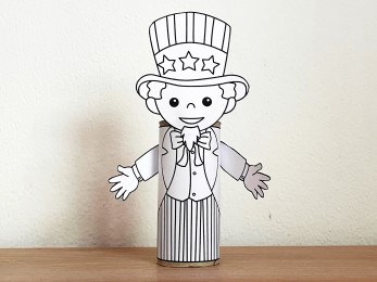 Uncle Sam toilet paper printable coloring craft for kids