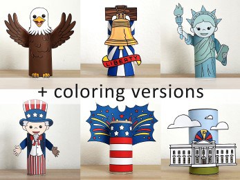 America symbols toilet paper printable craft for kids