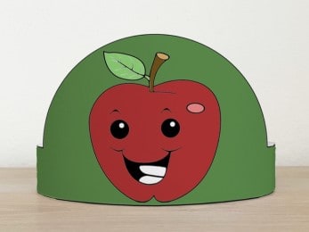Apple crown printable fruit summer template paper craft for kids