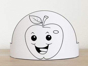 Apple crown printable fruit summer template paper coloring craft for kids