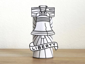 Liberty Bell toilet paper printable coloring craft for kids